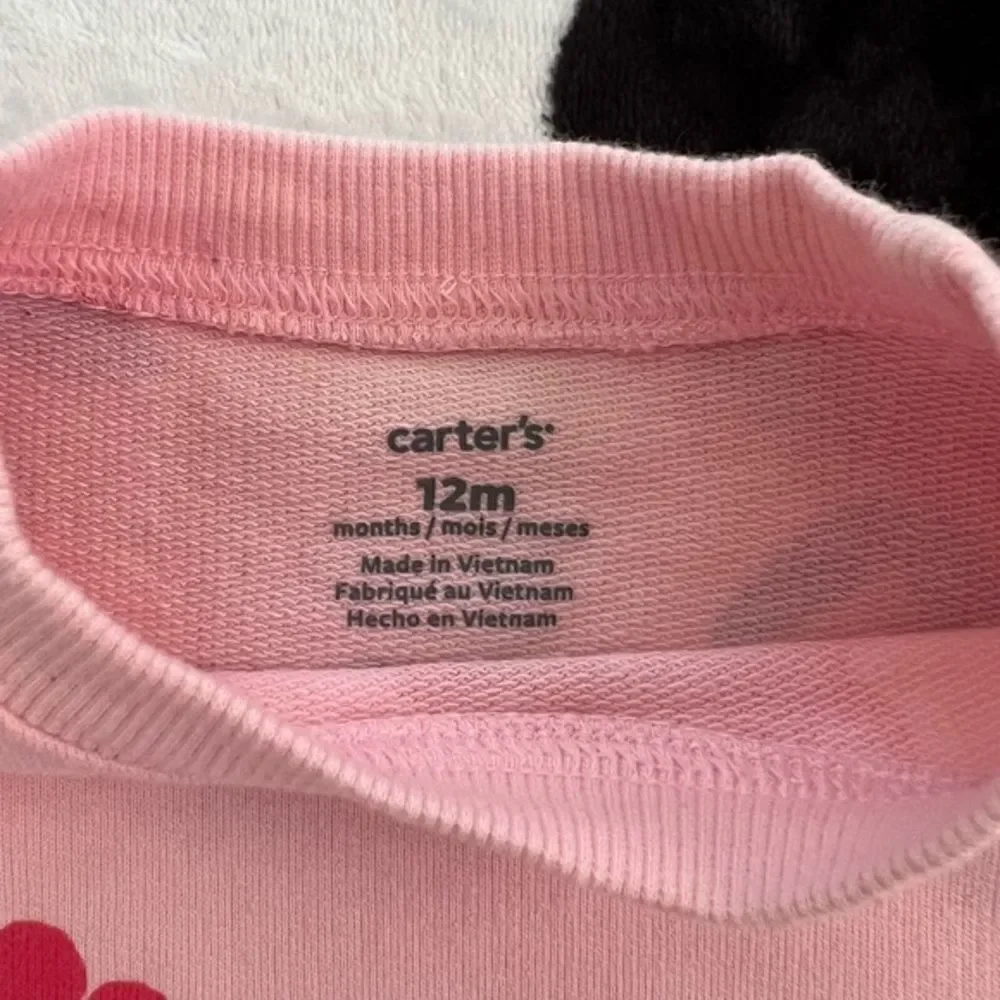 Baby Girl's Carter's 2 piece set Raspberry Sweater‎ and Short Set 6 months